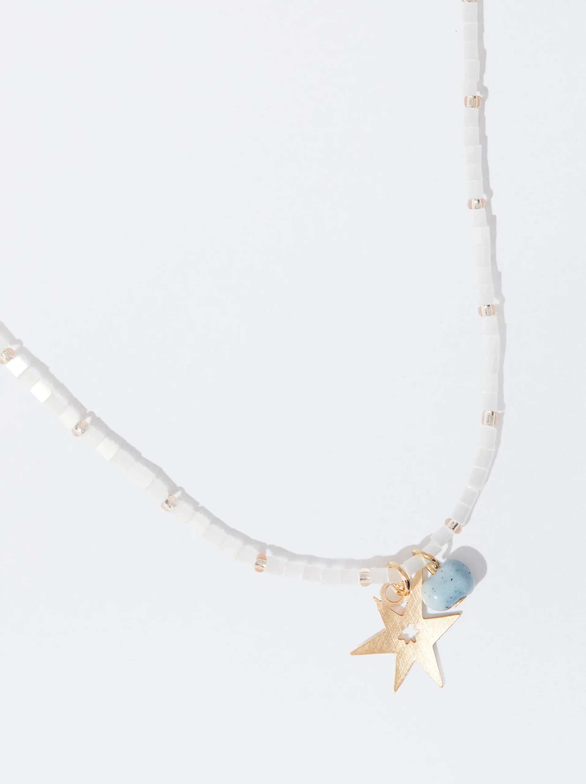 PARFOIS Collar Con Charms Y Resina Naranja Fashion