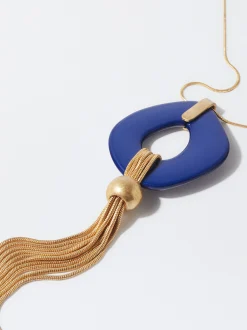 PARFOIS Collar Con Colgante Resina Azul Discount