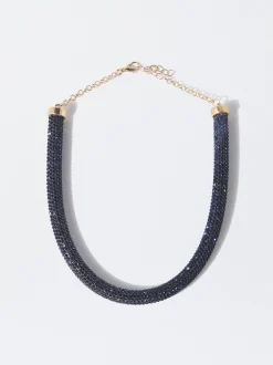 PARFOIS Collar Con Cristales Azul Flash Sale