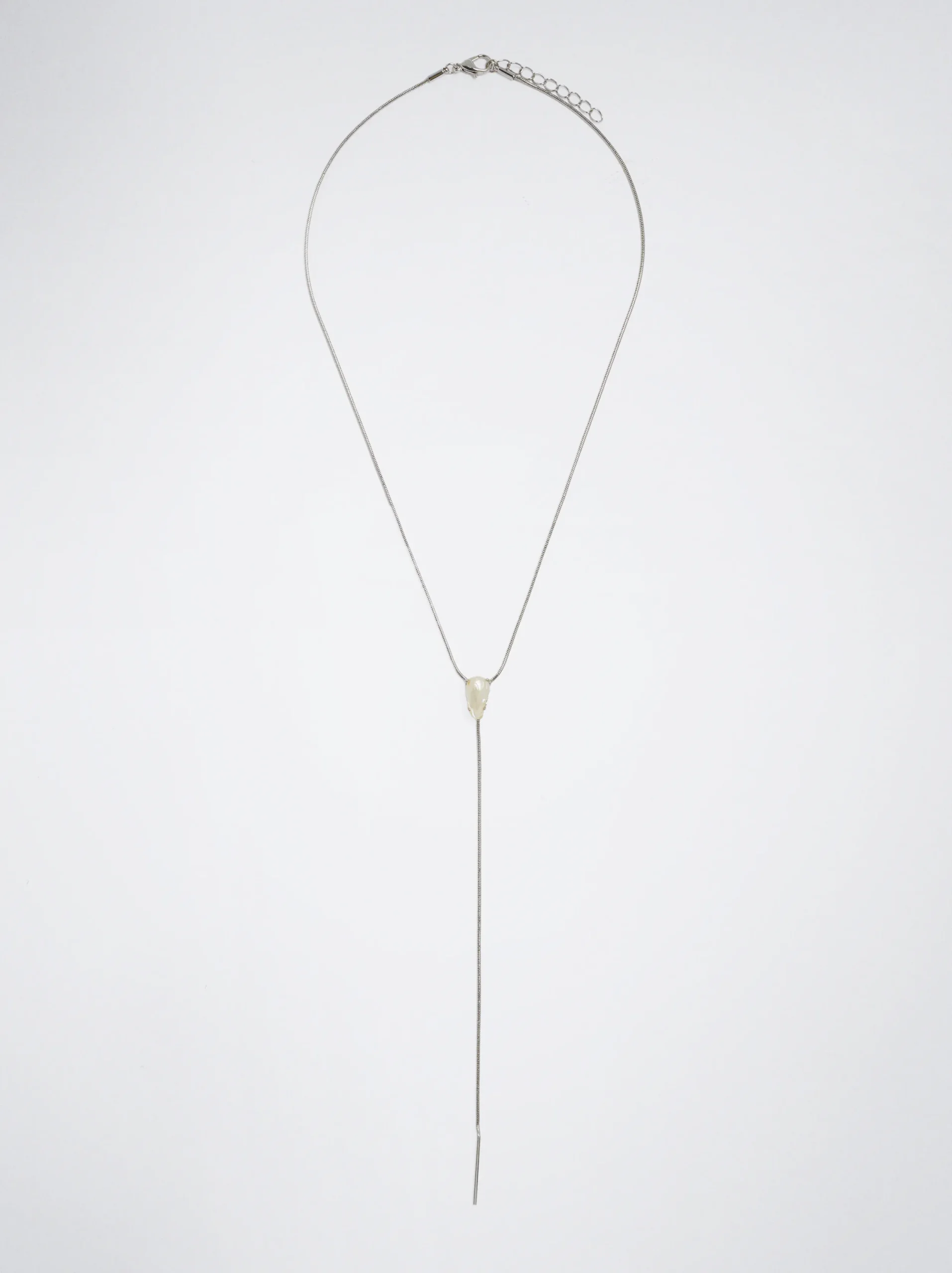 PARFOIS Collar Con Perla De Agua Fresca Plateado Online