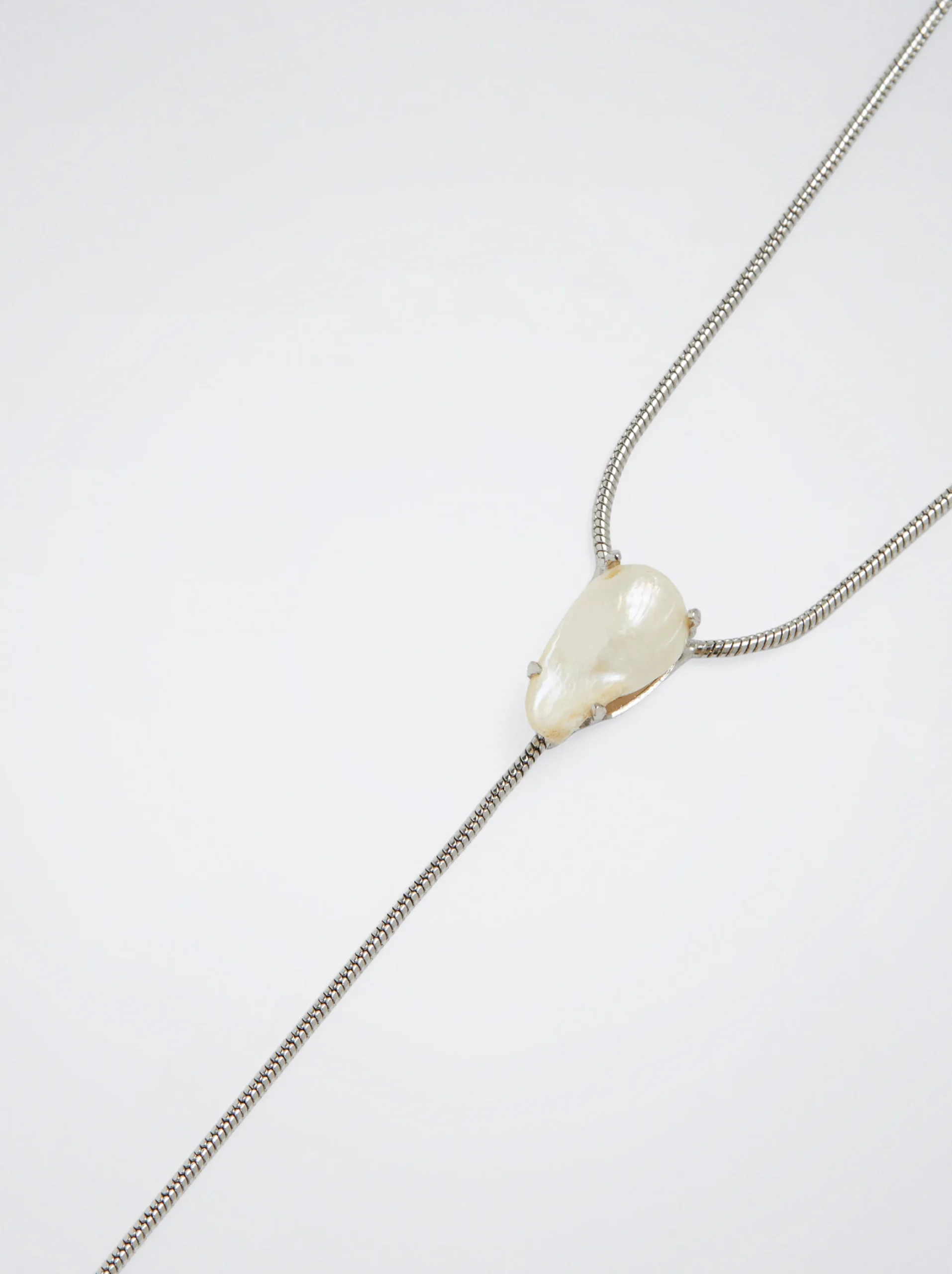 PARFOIS Collar Con Perla De Agua Fresca Plateado Online
