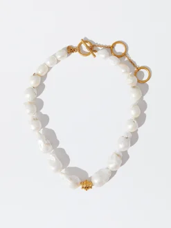 PARFOIS Collar Con Perla De Agua Dulce Dorado Flash Sale