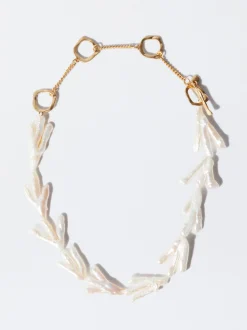 PARFOIS Collar Con Perla De Agua Dulce Dorado Online