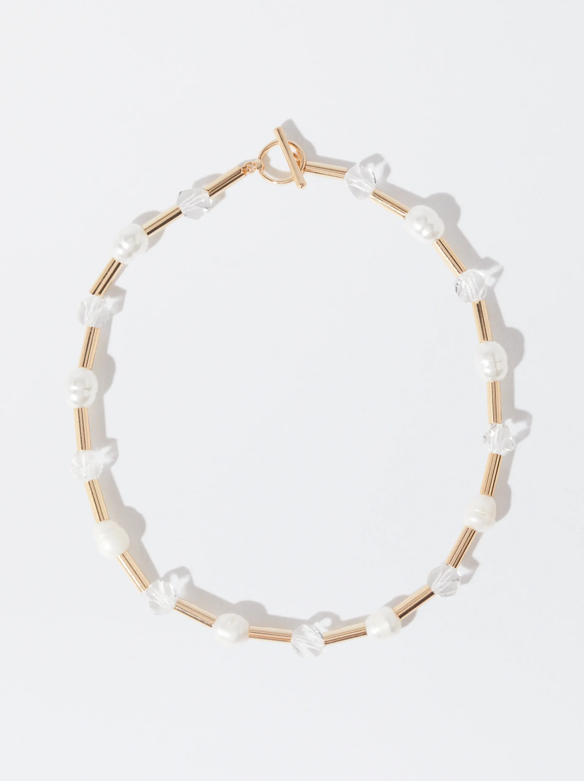 PARFOIS Collar Con Perlas Blanco Hot
