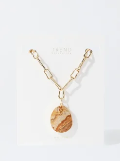 PARFOIS Collar Con Piedra Marrón Hot