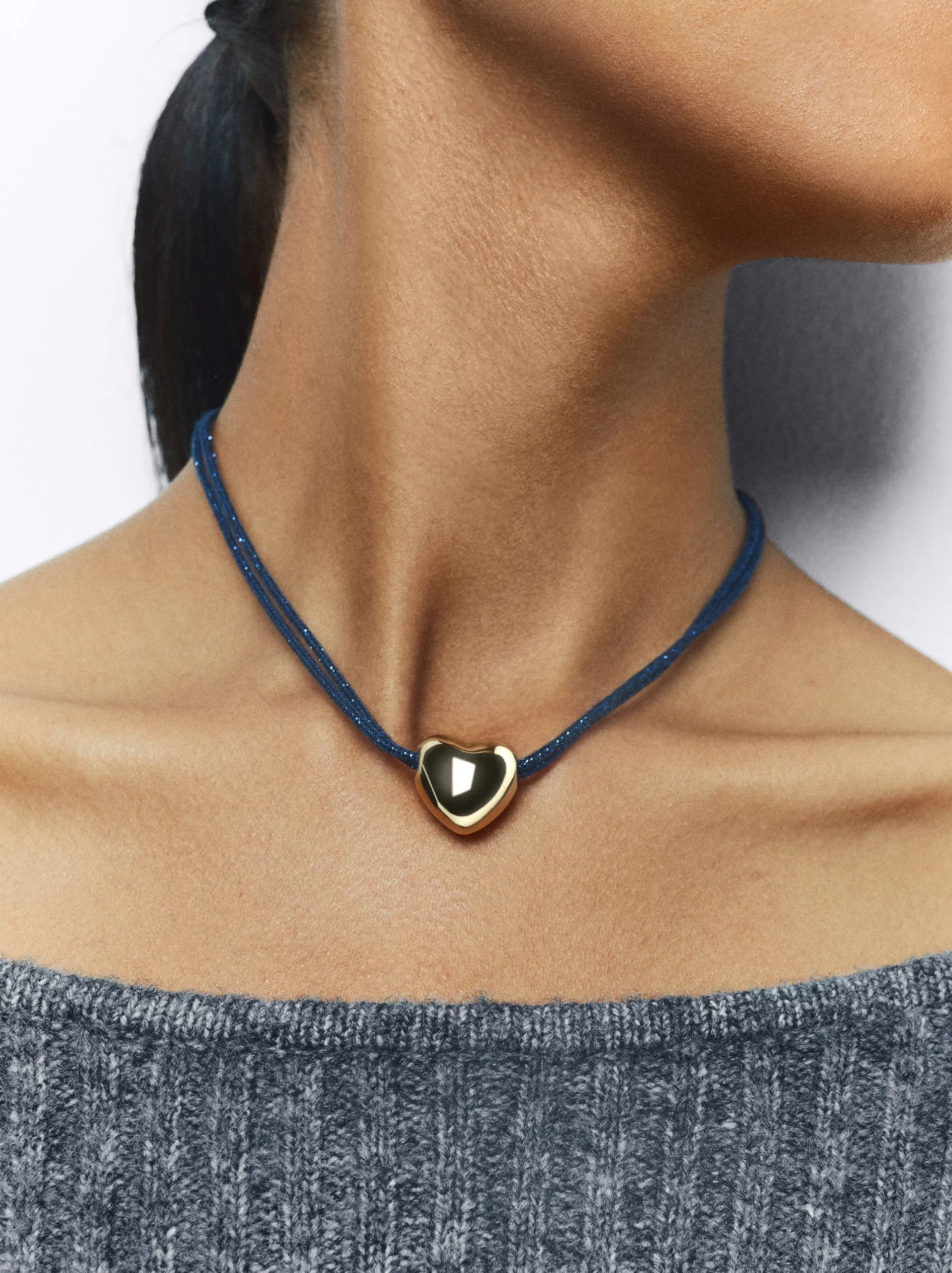 PARFOIS Collar Corazón Dorado Azul Clearance