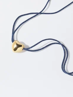 PARFOIS Collar Corazón Dorado Azul Clearance