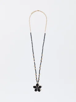 PARFOIS Collar Cristales Con Flor Azul Outlet