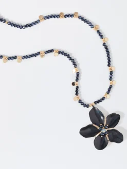 PARFOIS Collar Cristales Con Flor Azul Outlet