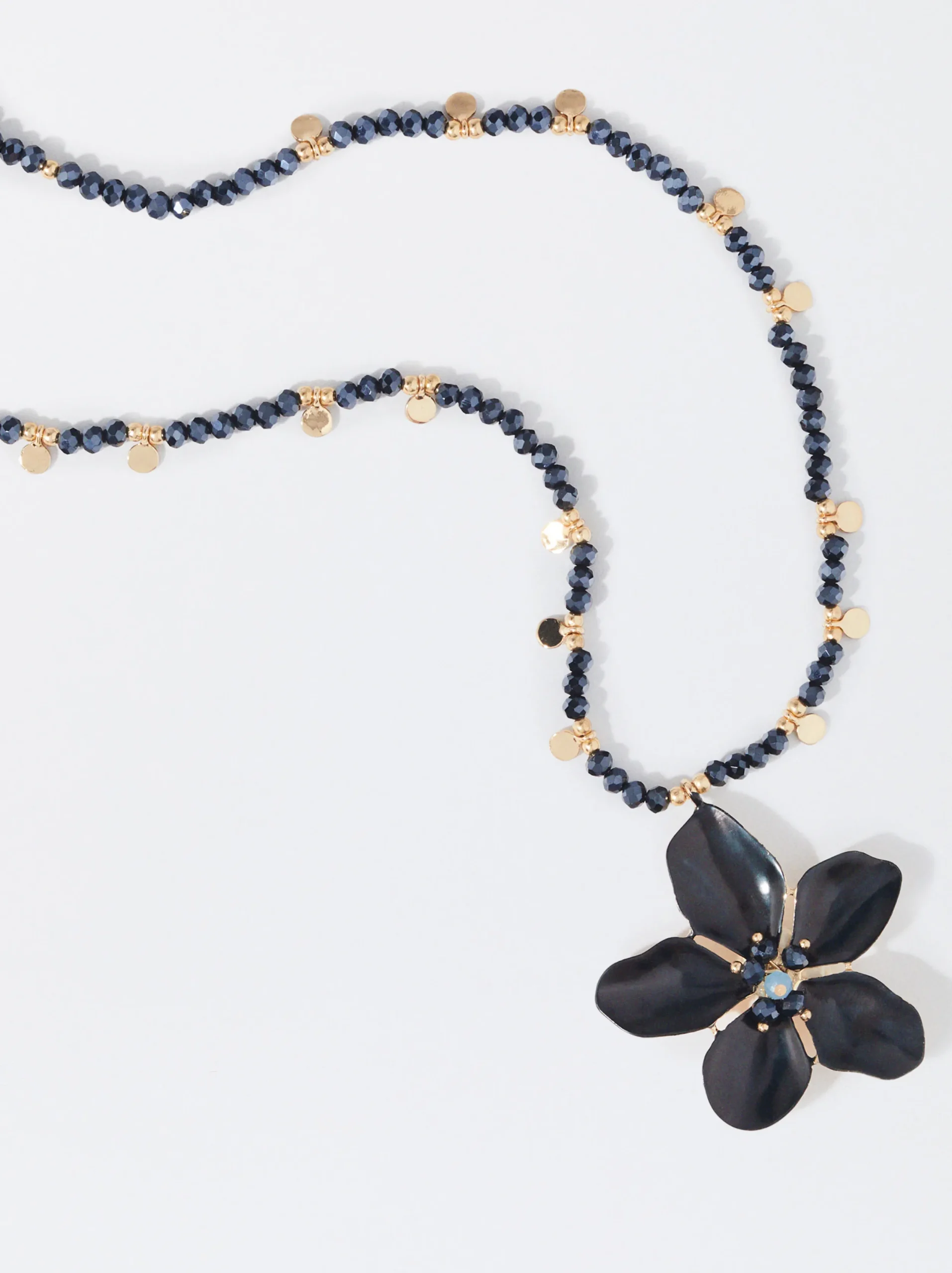 PARFOIS Collar Cristales Con Flor Azul Outlet