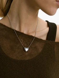 PARFOIS Collar De Acero Con Coraz&oacute;n Plateado Flash Sale