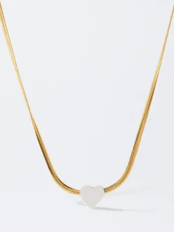 PARFOIS Collar De Acero Con Corazón Multicor Flash Sale