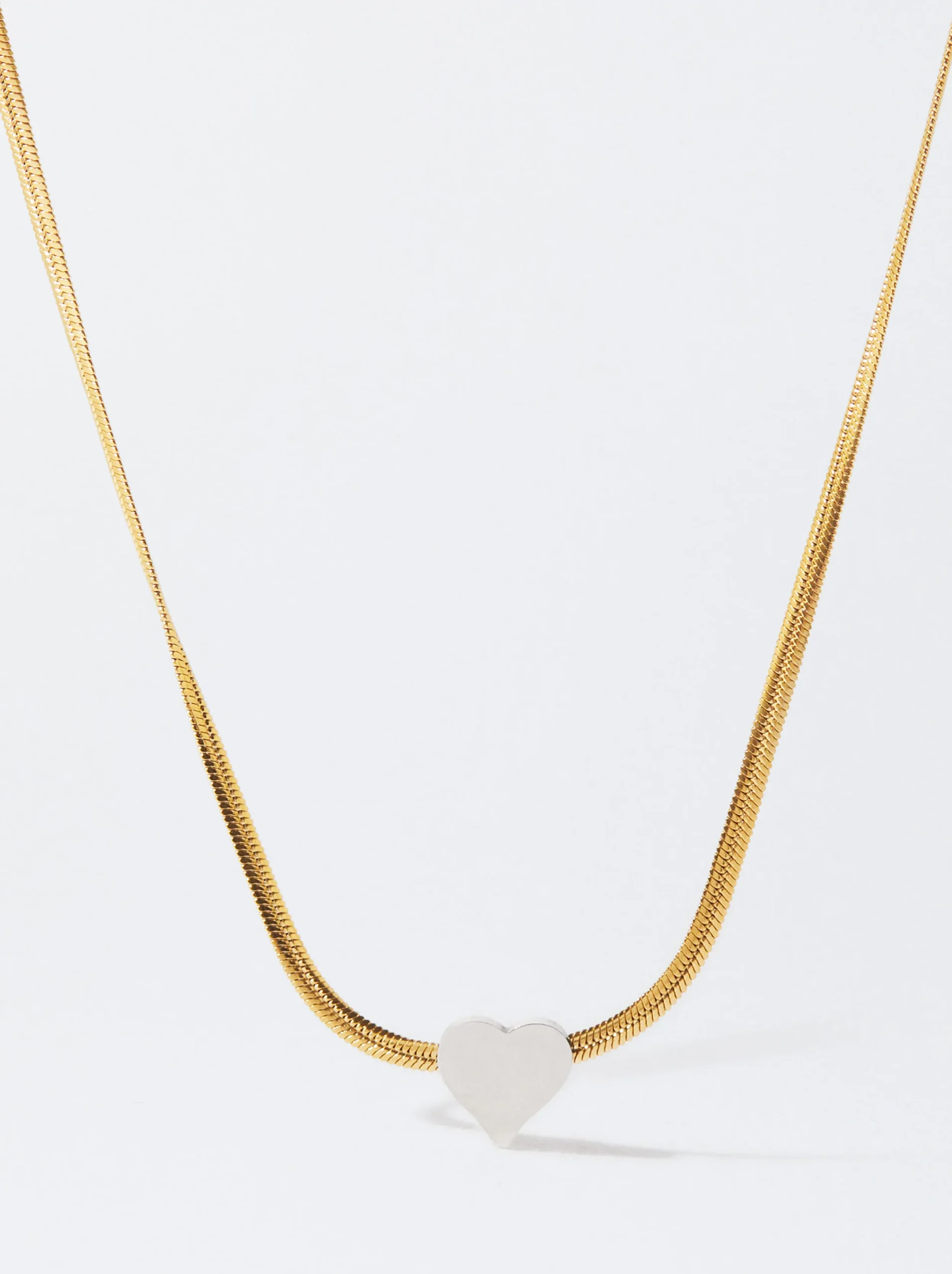 PARFOIS Collar De Acero Con Corazón Multicor Flash Sale