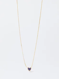 PARFOIS Collar De Acero Con Corazón Azul Discount