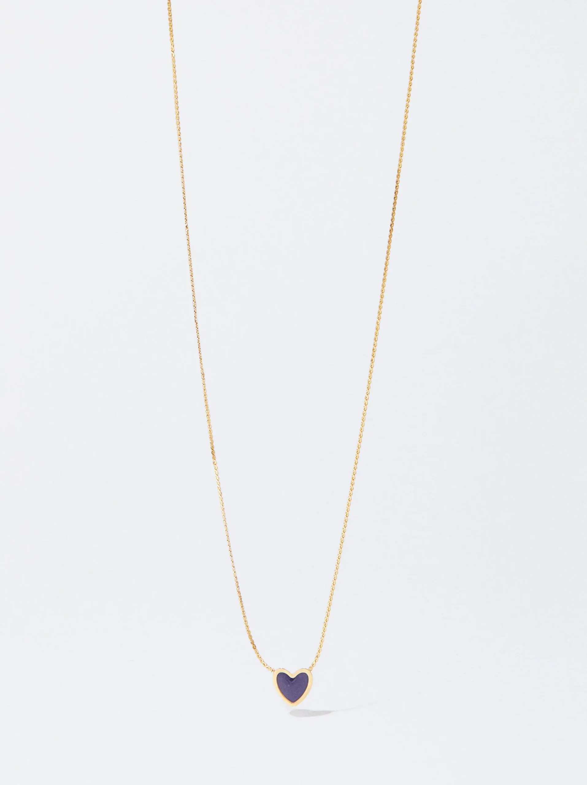 PARFOIS Collar De Acero Con Corazón Azul Discount