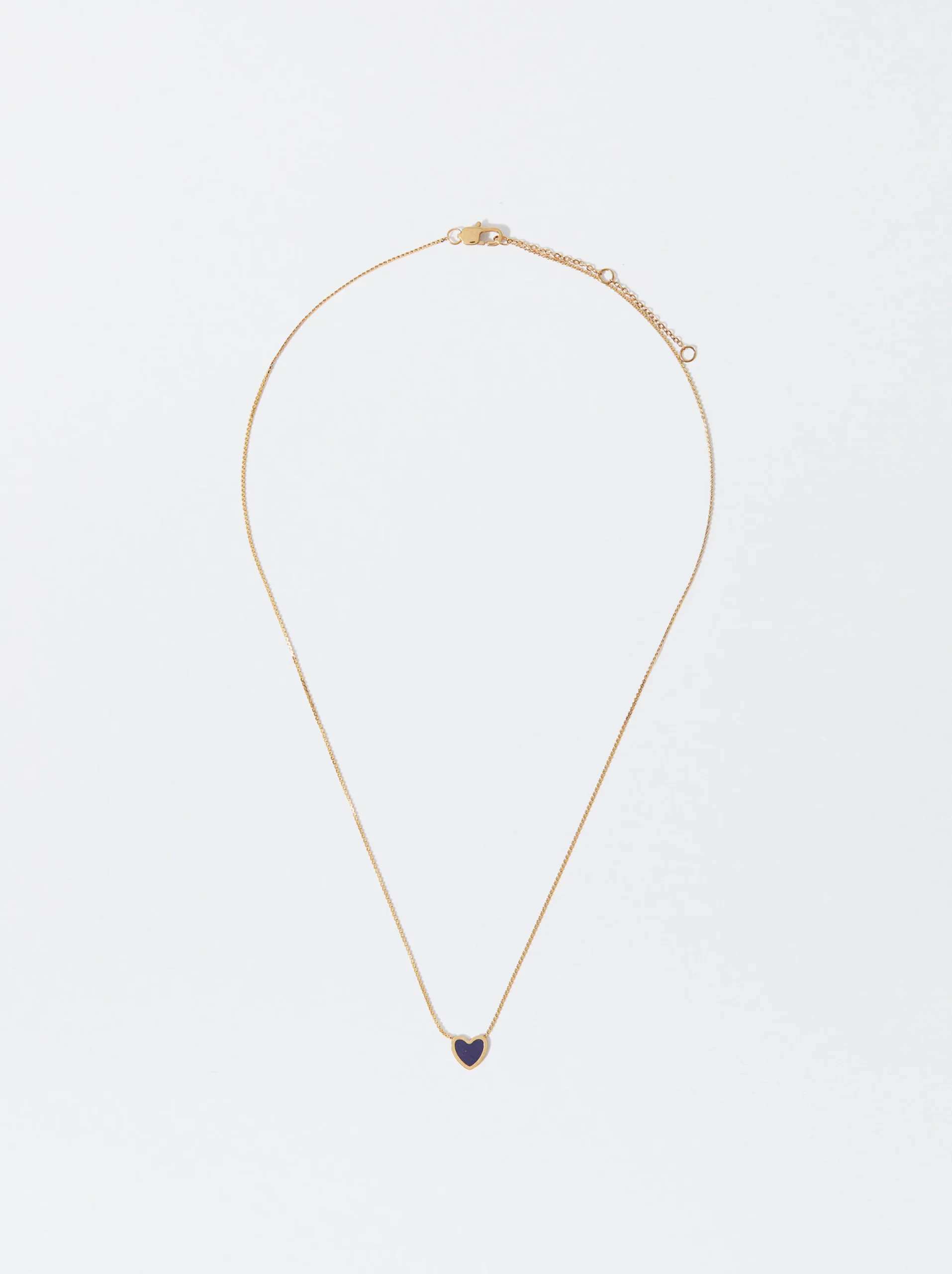 PARFOIS Collar De Acero Con Corazón Azul Discount