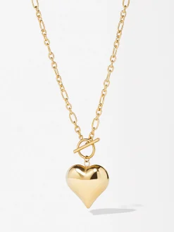 PARFOIS Collar De Acero Con Corazón Dorado Outlet
