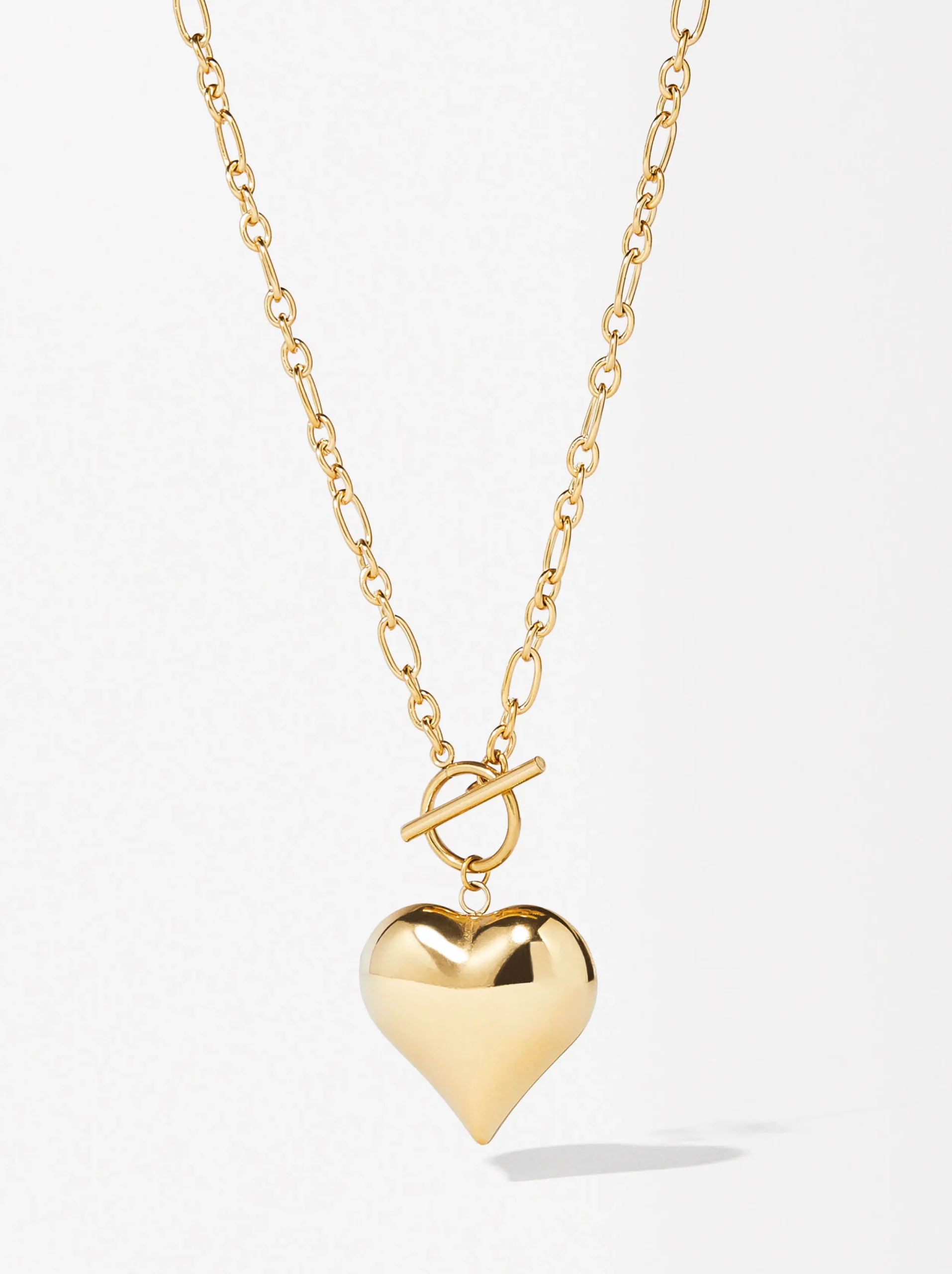 PARFOIS Collar De Acero Con Corazón Dorado Outlet