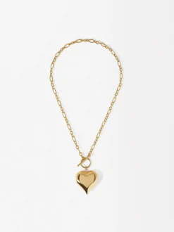PARFOIS Collar De Acero Con Coraz&oacute;n Dorado Outlet