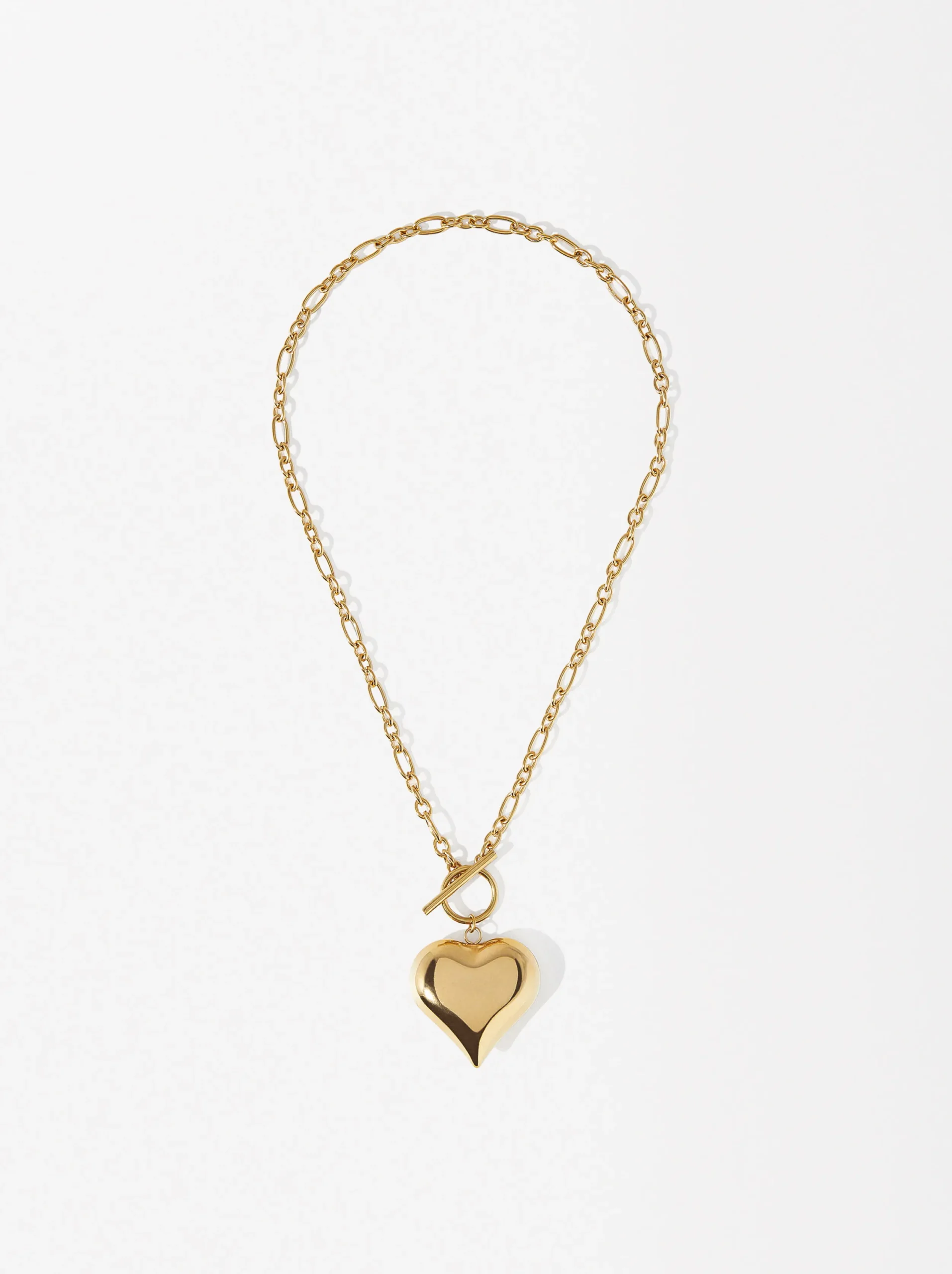 PARFOIS Collar De Acero Con Corazón Dorado Outlet