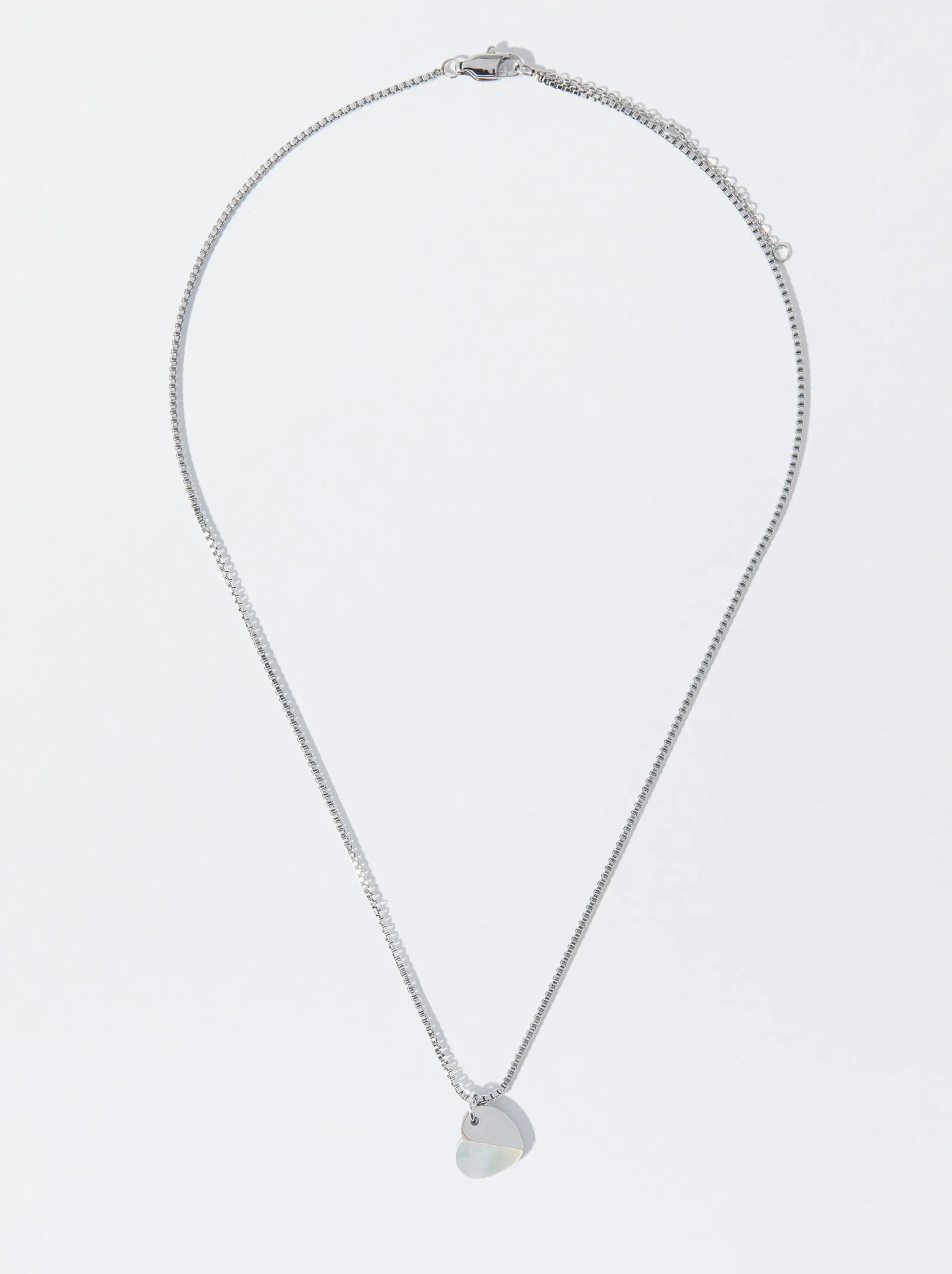 PARFOIS Collar De Acero Con Corazón Plateado Clearance