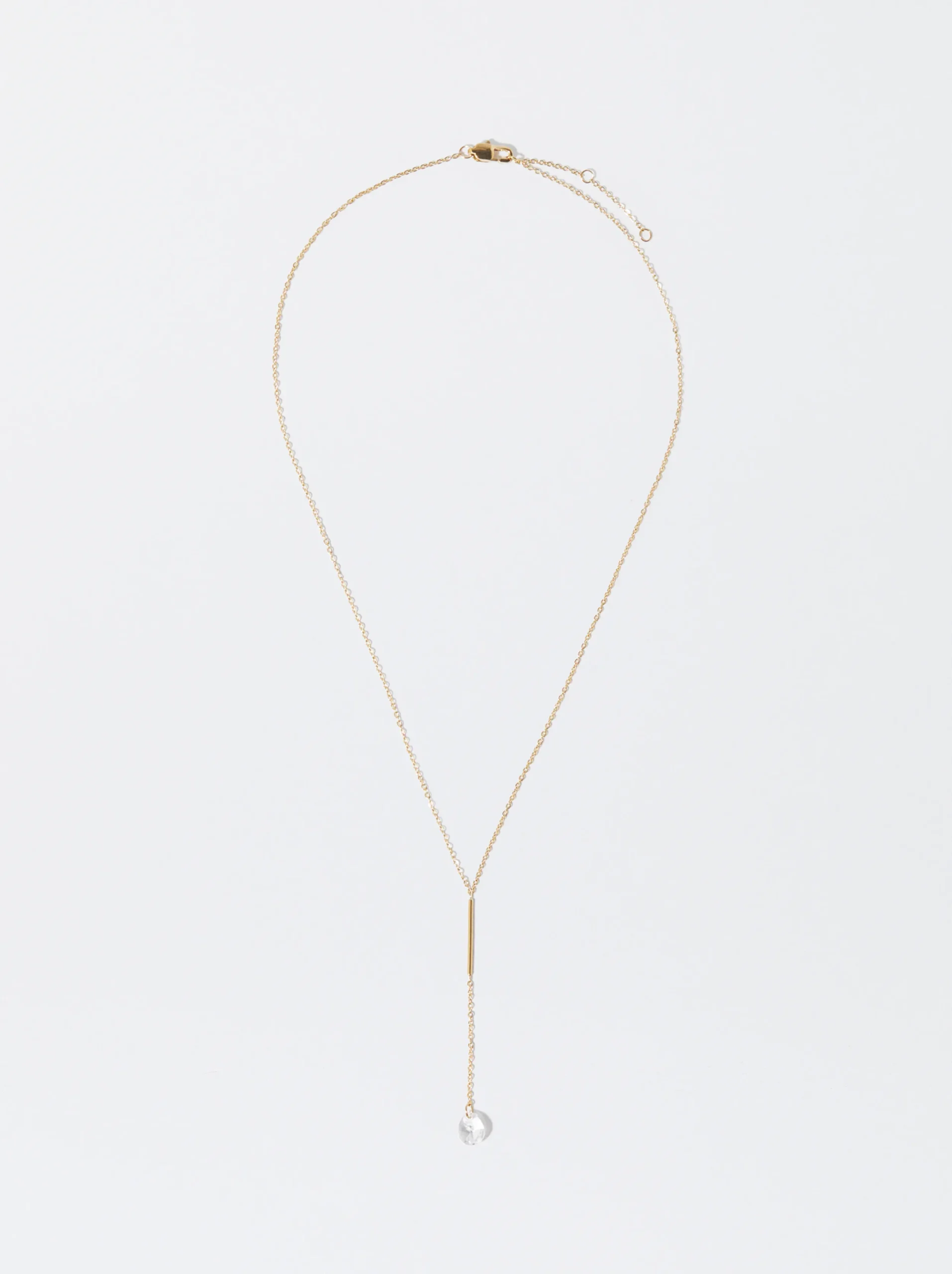 PARFOIS Collar De Acero Con Cristales Dorado Discount