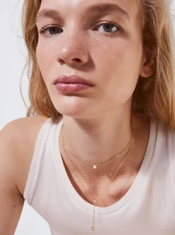 PARFOIS Collar De Acero Con Cristales Dorado Flash Sale