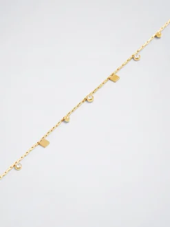 PARFOIS Collar De Acero Con Cristales Dorado Shop