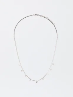 PARFOIS Collar De Acero Con Cristales Plateado Sale