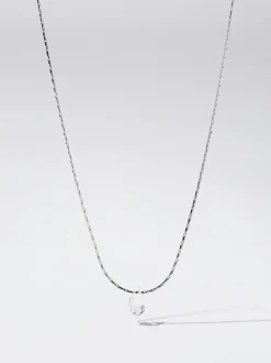 PARFOIS Collar De Acero Con Cristal Plateado Store