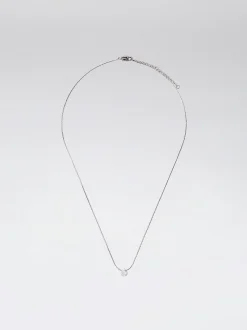 PARFOIS Collar De Acero Con Cristal Plateado Store