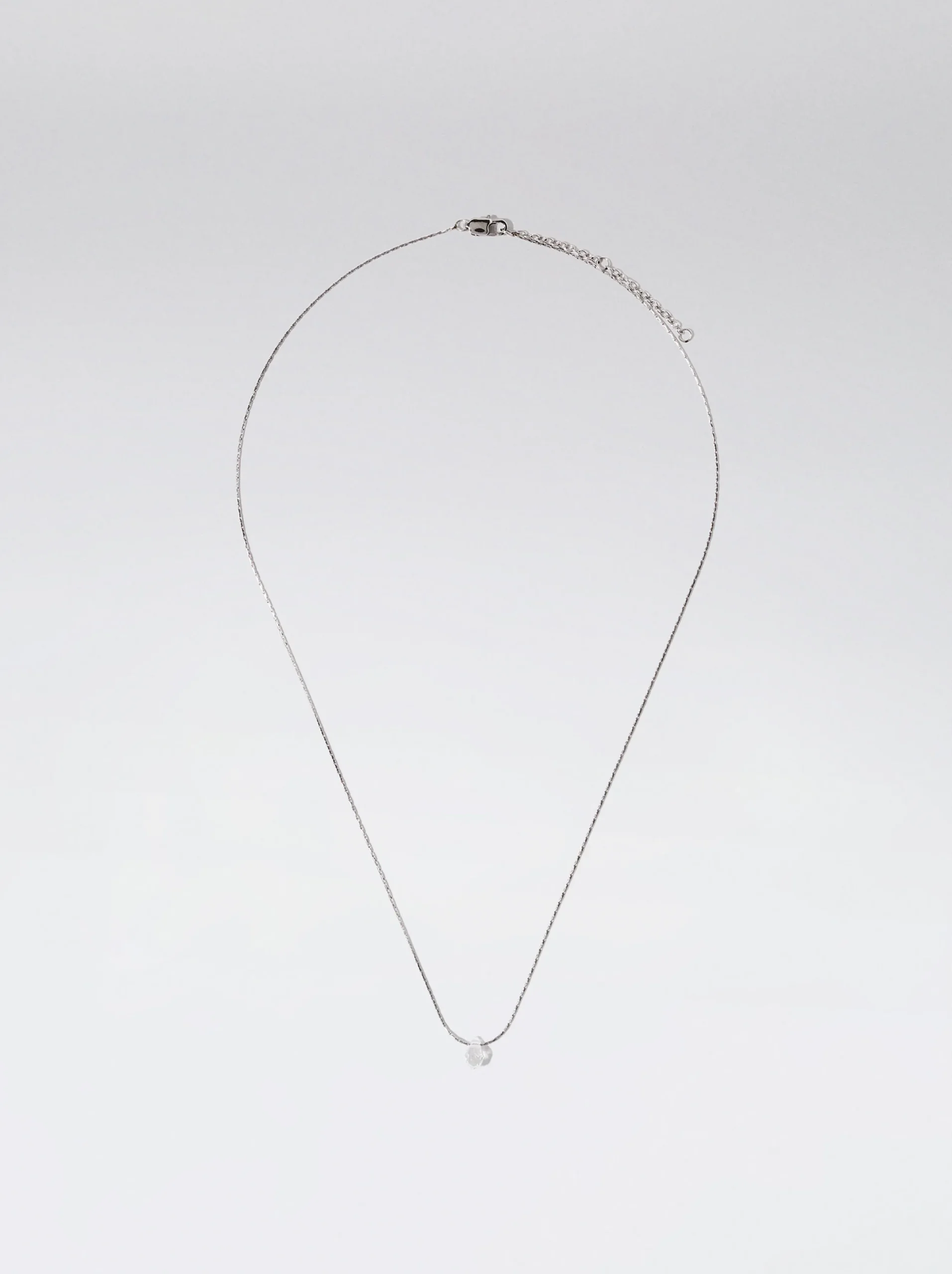 PARFOIS Collar De Acero Con Cristal Plateado Store