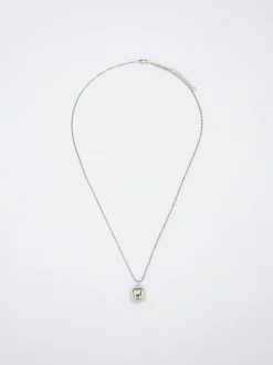 PARFOIS Collar De Acero Con Cristales Plateado Fashion