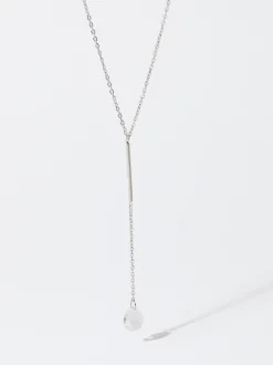 PARFOIS Collar De Acero Con Cristales Plateado Clearance