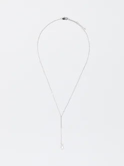 PARFOIS Collar De Acero Con Cristales Plateado Clearance