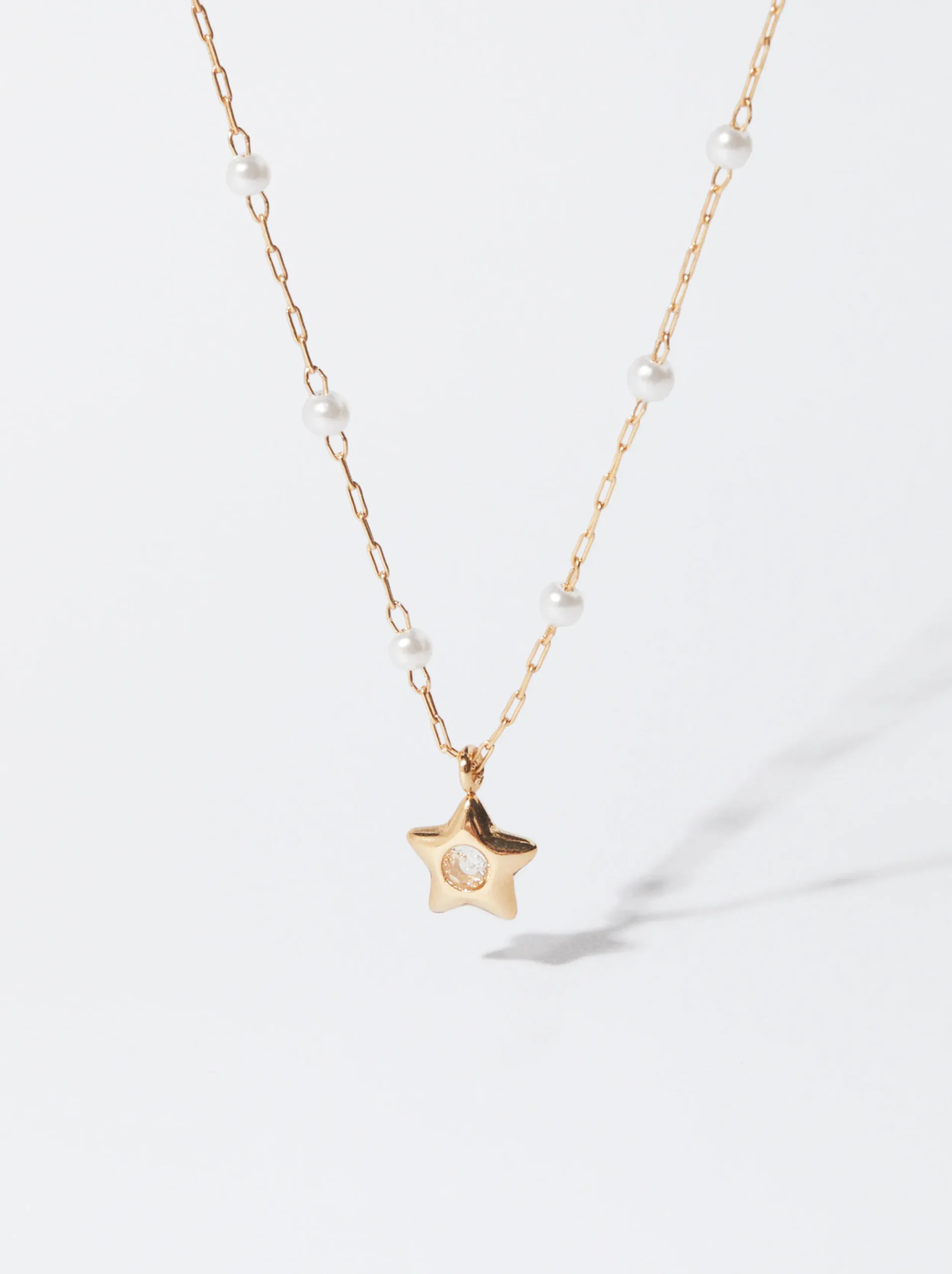 PARFOIS Collar De Acero Con Estrella Blanco Outlet