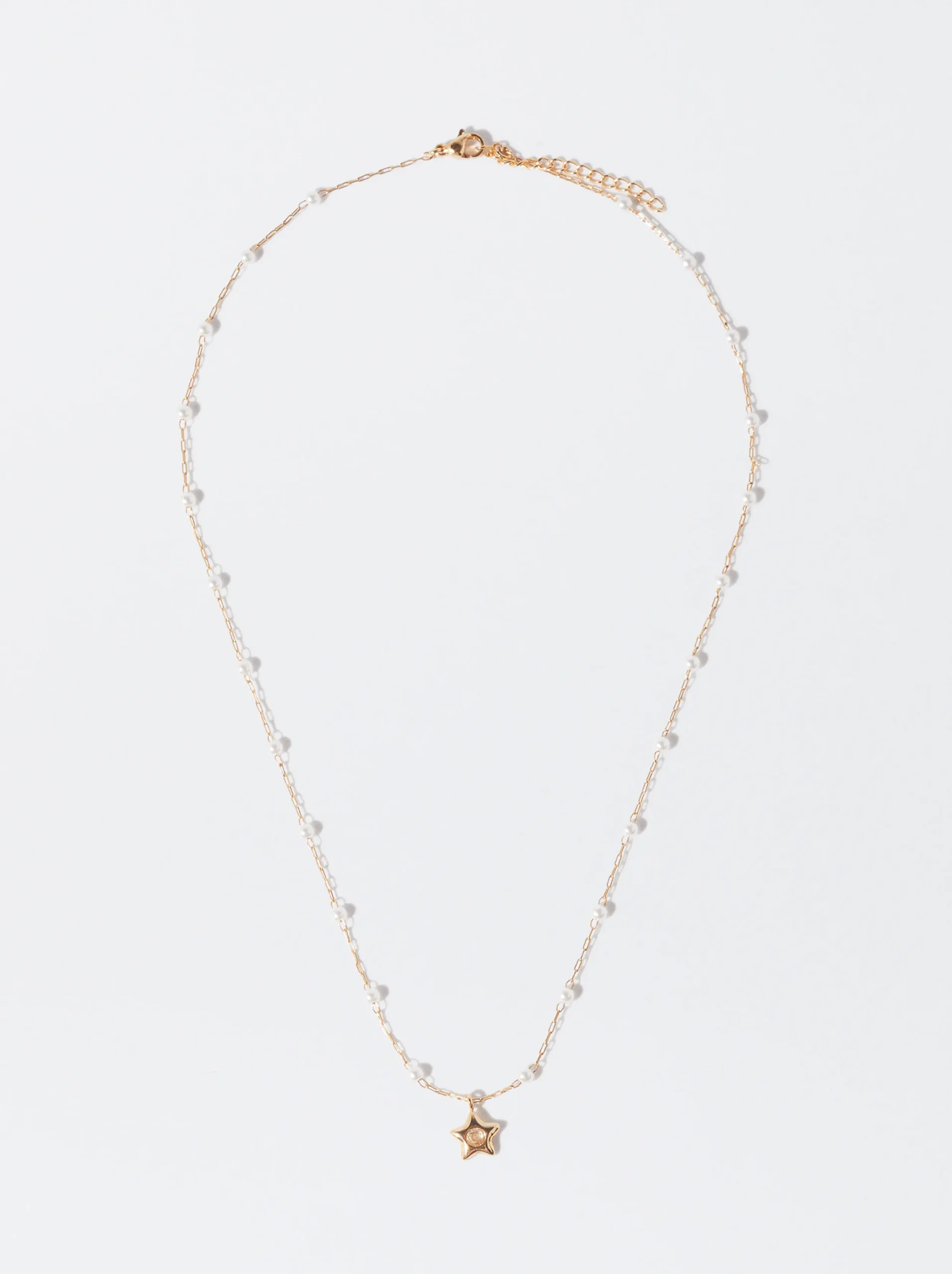 PARFOIS Collar De Acero Con Estrella Blanco Outlet