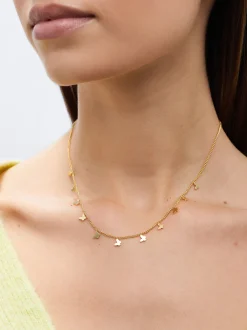 PARFOIS Collar De Acero Con Mariposas Dorado Outlet