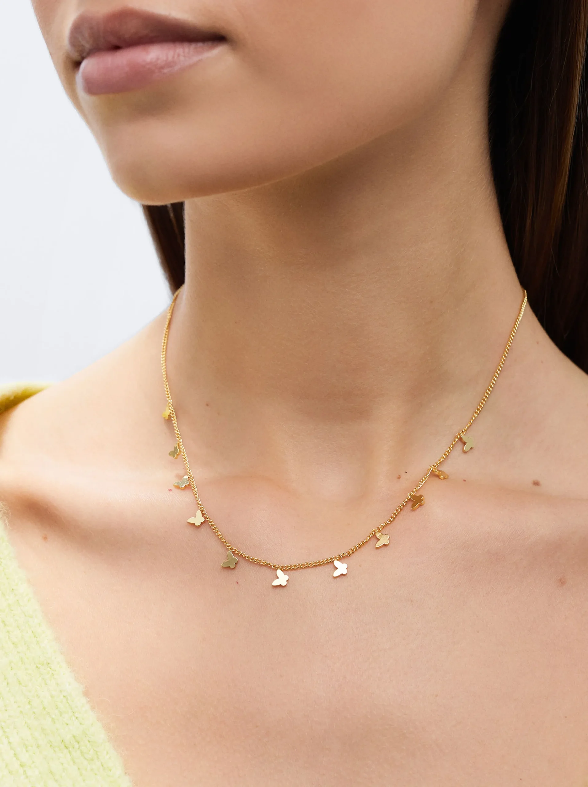 PARFOIS Collar De Acero Con Mariposas Dorado Outlet