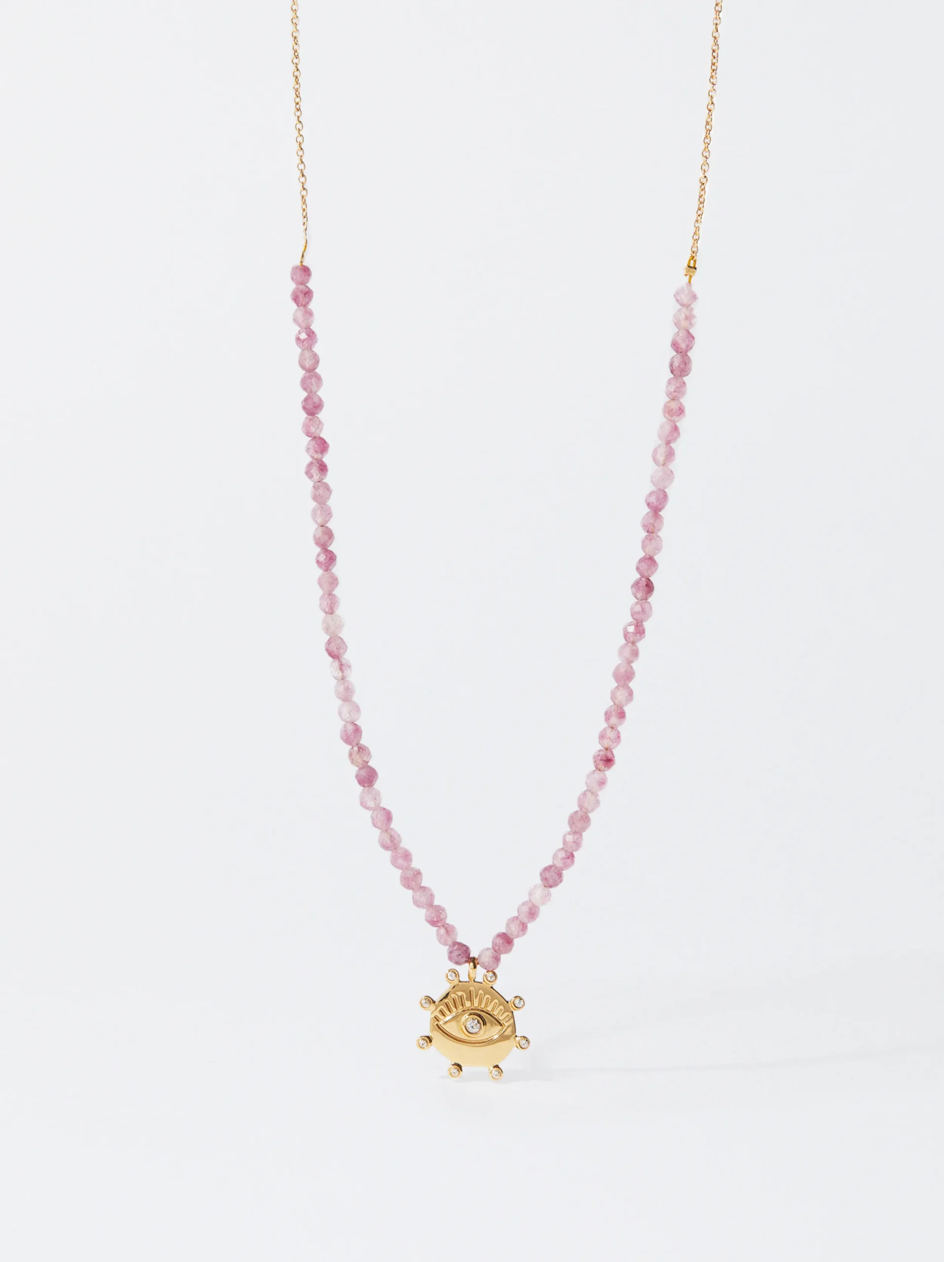 PARFOIS Collar De Acero Con Medalla Rosa Sale