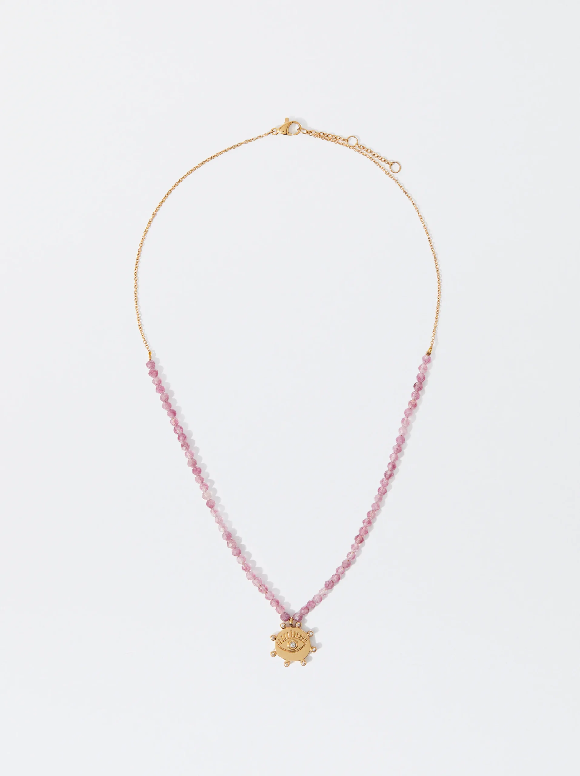 PARFOIS Collar De Acero Con Medalla Rosa Sale