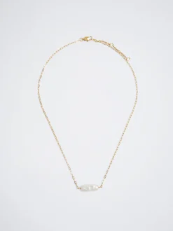 PARFOIS Collar De Acero Con Perla De Agua Fresca Dorado Sale