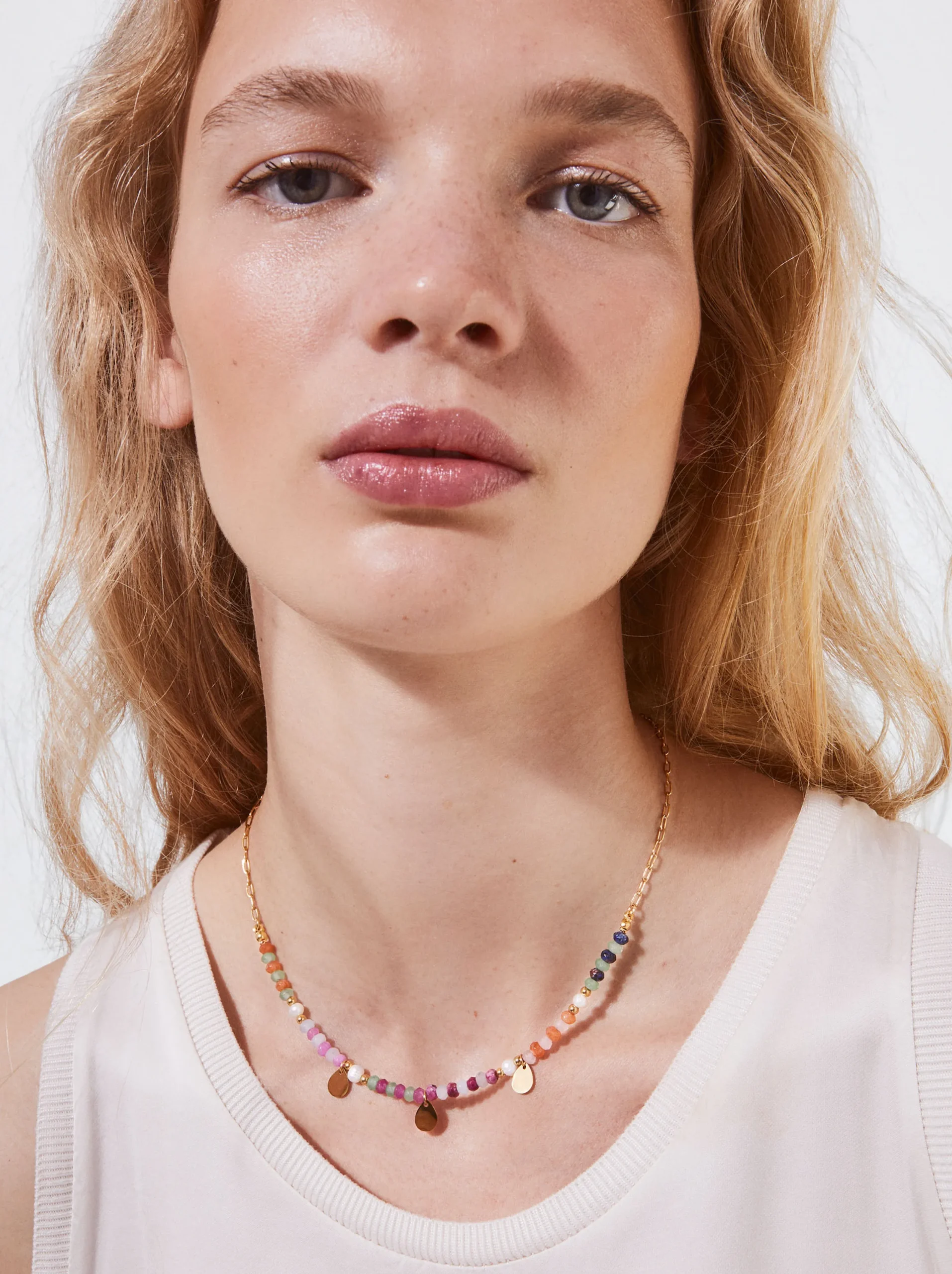 PARFOIS Collar De Acero Con Perlas De Agua Dulce Multicor Clearance