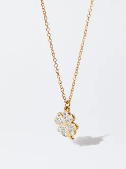 PARFOIS Collar De Acero Con Trébol Dorado Hot