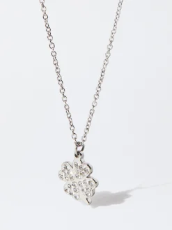 PARFOIS Collar De Acero Con Tr&eacute;bol Plateado Store