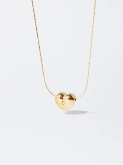 PARFOIS Collar De Acero Coraz&oacute;n Dorado Fashion