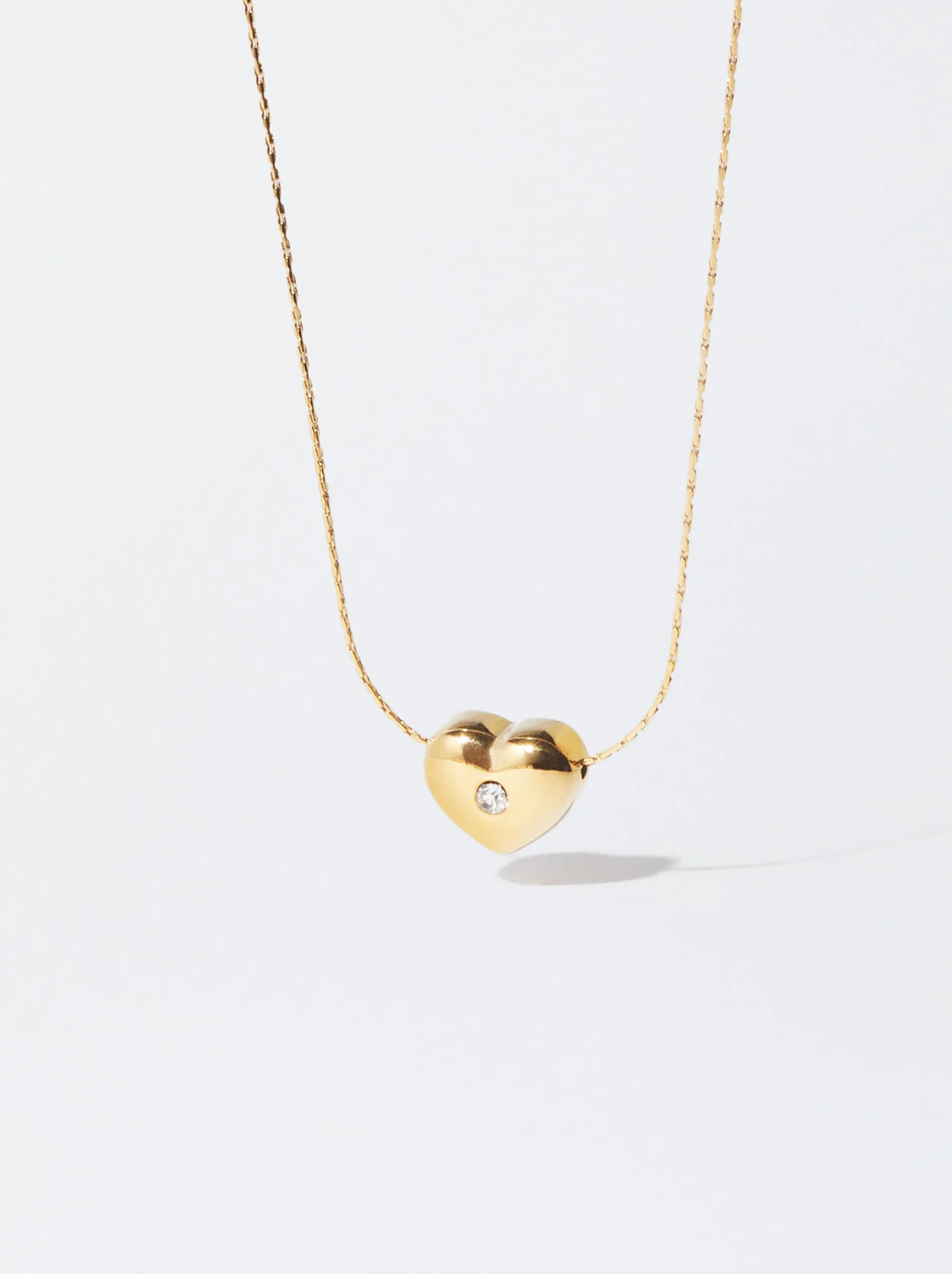 PARFOIS Collar De Acero Corazón Dorado Fashion