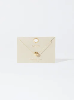 PARFOIS Collar De Acero Corazón Dorado Fashion