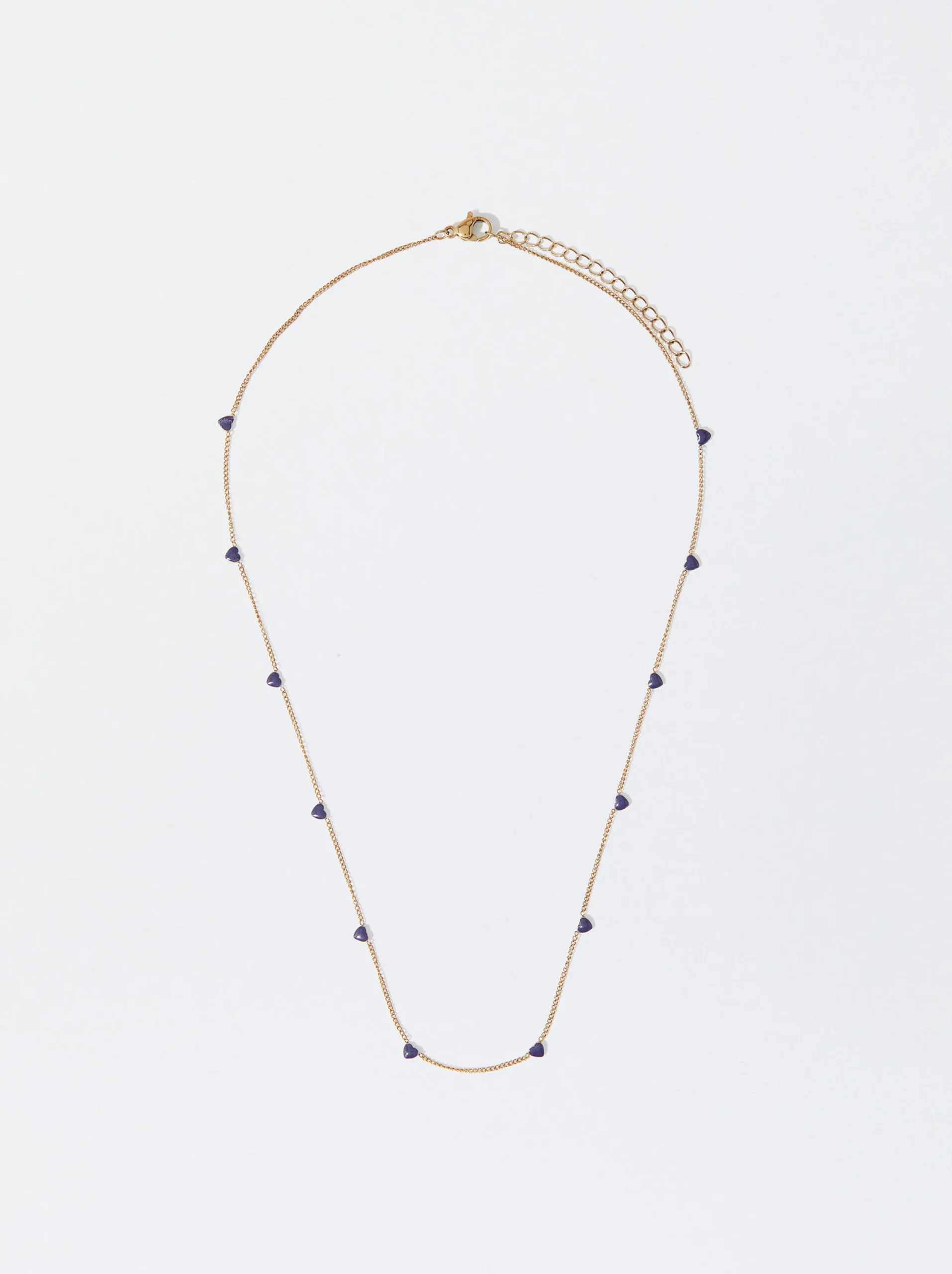 PARFOIS Collar De Acero Dorado Azul Flash Sale