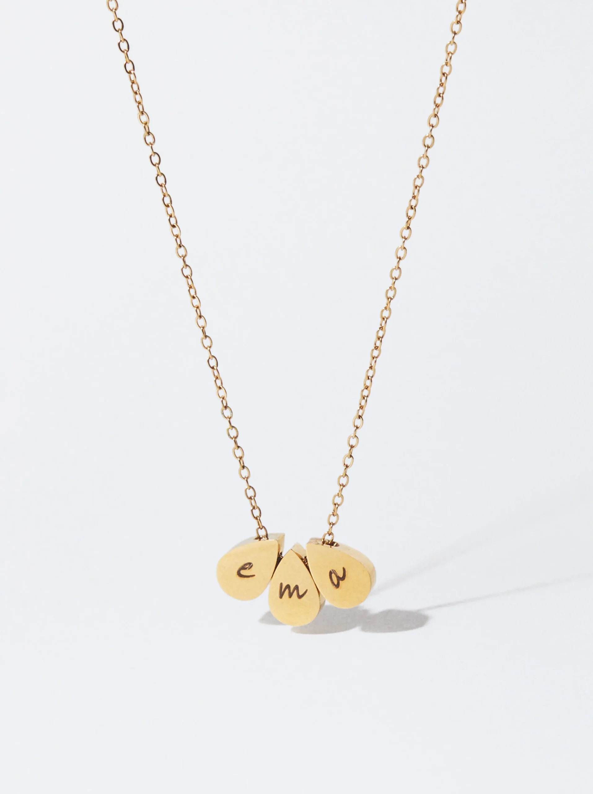 PARFOIS Collar De Acero Con Colgante Personalizable Dorado Best